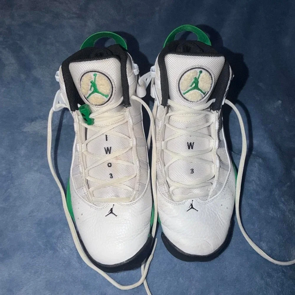 Jordan 6 Rings Men's Shoes in White/Lucky Green/Black size 9